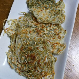 そうめんの青のりダシダ焼き